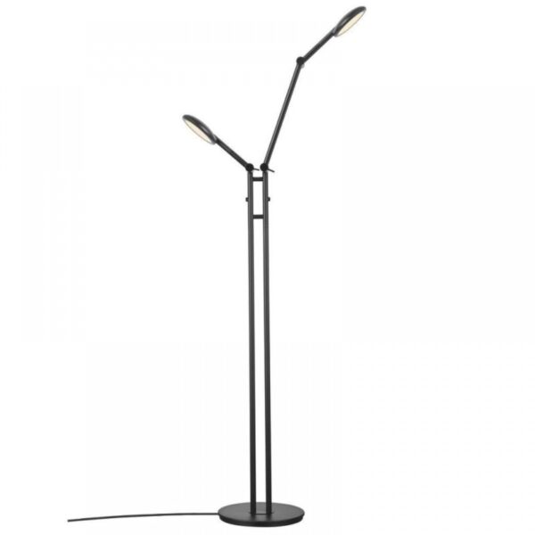 Nordlux Bend Double Φωτιστικό Δαπέδου Μαύρο LED 10W 2700K Dimmable -  2112784003