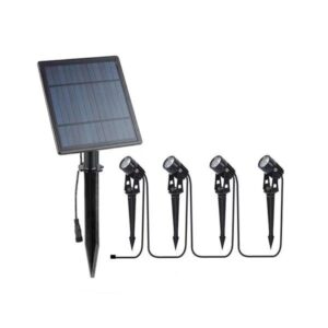 ΣΠΟΤ ΚΗΠΟΥ ΜΕ ΗΛΙΑΚΟ PANEL ΚΑΡΦΩΤΟ 4 ΤΕΜΑΧΙΩΝ 1.5W, RGB IP44 EUROLAMP - 145-20825