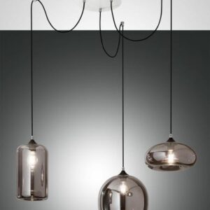 Κρεμαστό Φωτιστικό   Fabas Luce Fiona 3X E27 Φιμέ     - 3496-47-126