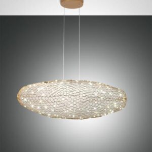 Κρεμαστό Φωτιστικό   Fabas Luce Sumter LED 18W  Χρυσό Ματ Steps dimmable  1780lm Θερμό 3000K - 3693-40-225