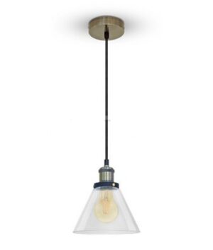 Κρεμαστό Φωτιστικό Οροφής Μονόφωτο E27 ø180 Γυάλινο Διάφανο V-TAC - 3738