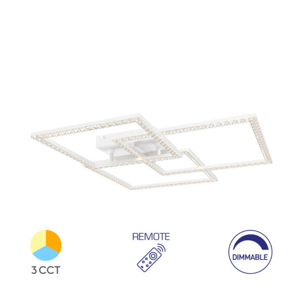 Οροφής led "Crystal" 80w 8800lm CCT με Control - BH17-04990