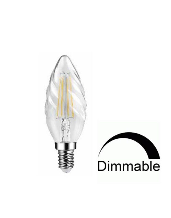 ΛΑΜΠΑ LED CROSS FILAMENT ΔΙΑΦΑΝΗ C35 ΚΟΥΚΟΥΝΑΡΙ 6W Ε14 2700K 220-240V 660lm  360° DIMMABLE UNIVERSE - 1-U008389