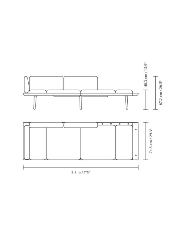 Lounge Around 3-seat - Oak frame - 1-UM5550