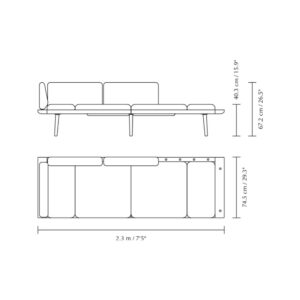 Lounge Around 3-seat - Dark oak frame - 1-UM5750