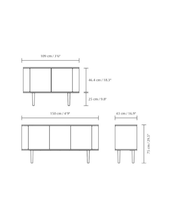 Treasures 3-door cabinet Dark Oak - Sterling - 1-UM5775C711-03
