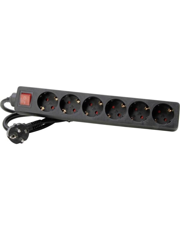 ΠΟΛΥΠΡΙΖΟ 6 ΘΕΣΕΩΝ ΜΕ ΚΑΛ. & ΔΙΑΚ. 1.4Μ ΜΑΥΡΟ  KOPP - 1-K120915006
