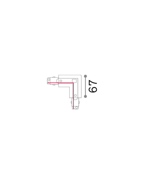 LINK 3-PHASE TRIMLESS L-CONNECTOR RIGHT ON-OFF WH - 1-ID169736