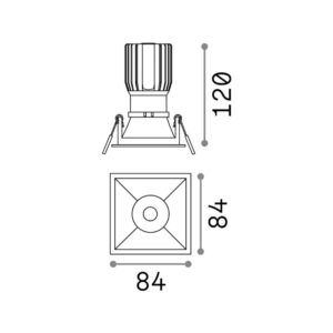 GAME TRIM SQUARE 11W 3000K BK WH - 1-ID192406