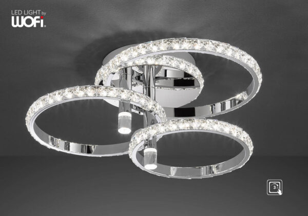Οροφής led "Harley" 31w 3200lm (χρώμιο με κρύσταλλα) - 11746