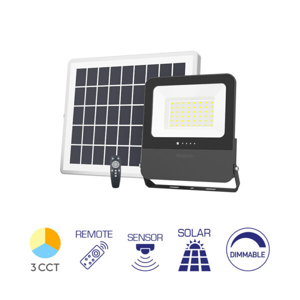Προβολέας ηλιακός (solar) IP65 150w (50w) 1800lm 3CCT - BT64-01881