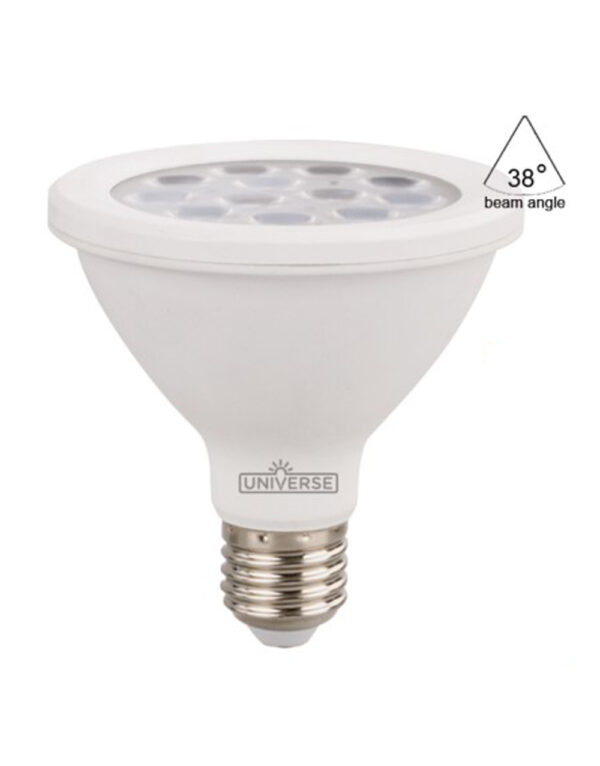 ΛΑΜΠΑ LED SMD PAR30 12W E27 3000K 220-240V 1050lm 38° IP65 UNIVERSE - 2-U003285