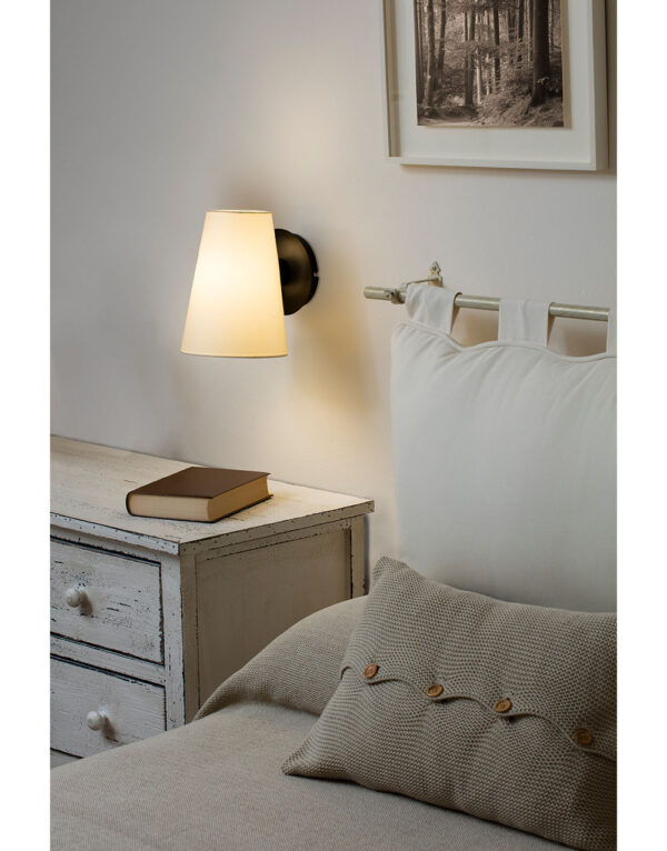 LUPE BLACK WALL LAMP BEIGE SHADE - 1-FR20031-88