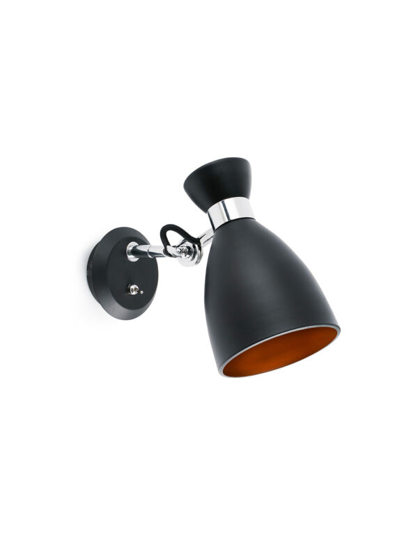 RETRO BLACK AND GOLD WALL LAMP 1 X E14 MAX 20W - 1-FR20049