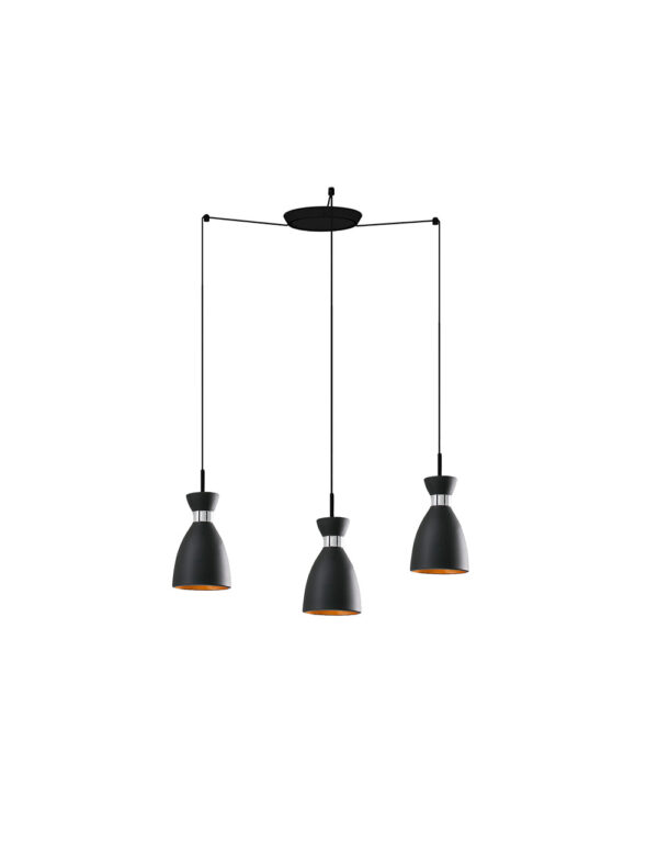 RETRO BLACK AND COPPER PENDANT LAMP 1xE14 20W 3L - 1-FR20050-3L