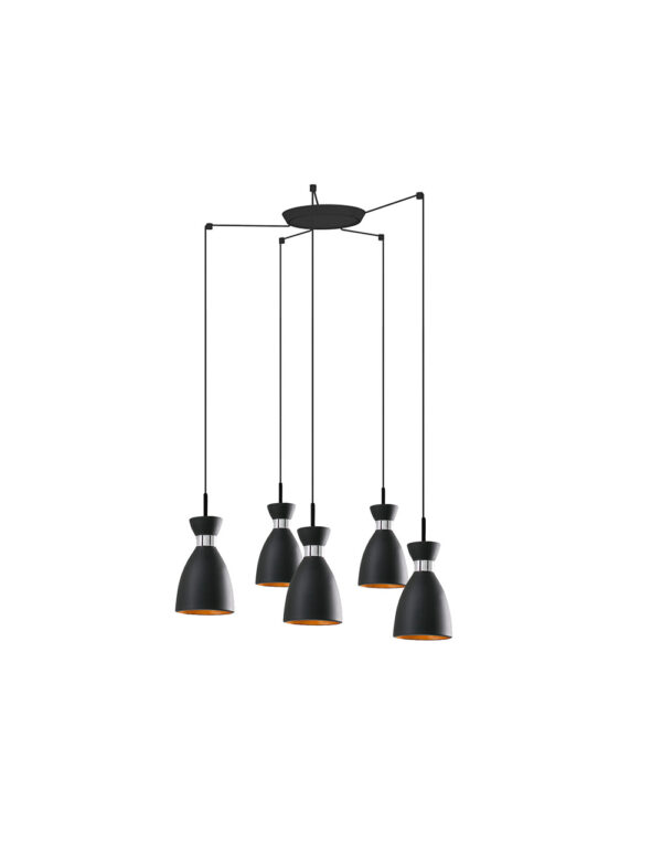 RETRO BLACK AND COPPER PENDANT LAMP 1xE14 20W 5L - 1-FR20050-5L