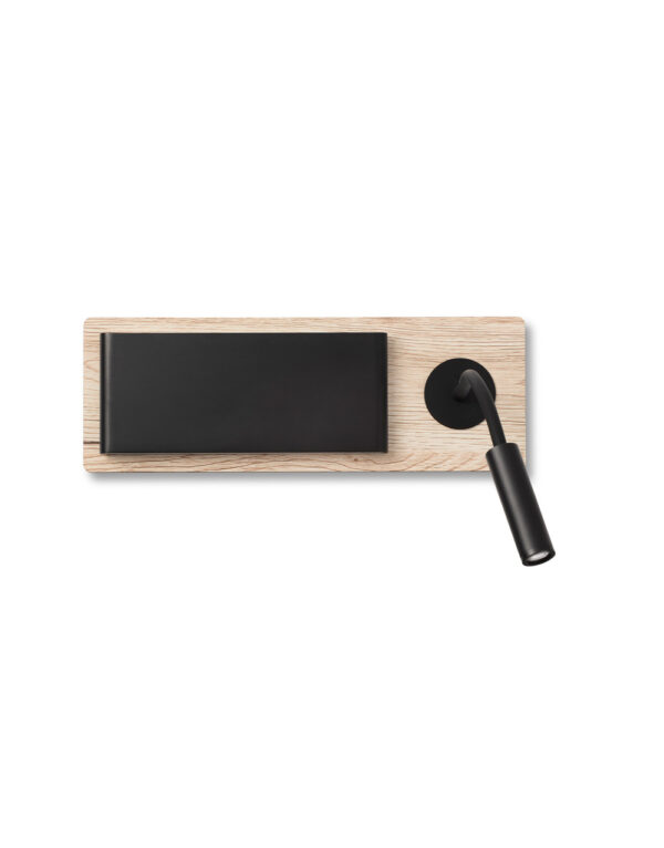 MOOD WALL LAMP WOOD/BLACK WITH READER 2x3W - 1-FR20062