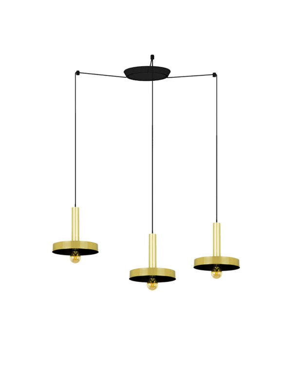 WHIZZ SATIN GOLD/BLACK PENDANT LAMP E27 60W 3L - 1-FR20161-3L
