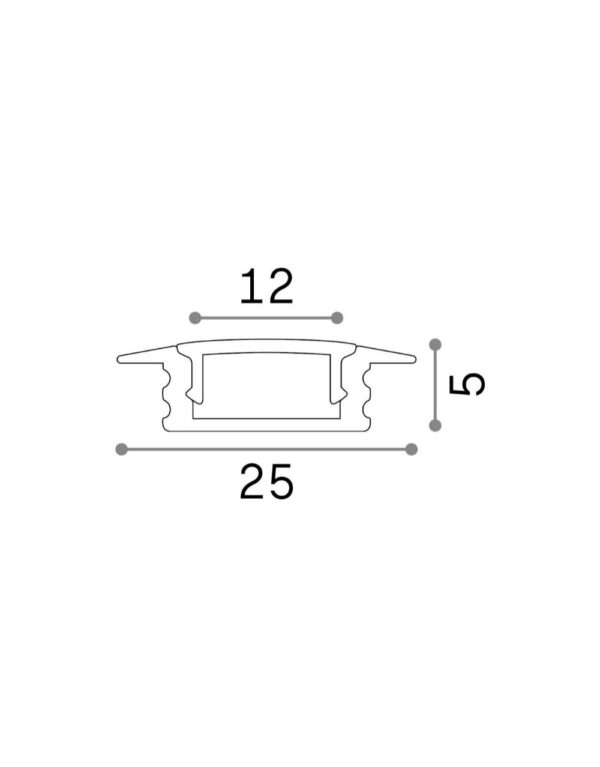 SLOT REC TRIM D25xD5 2000 mm WH - 1-ID203102