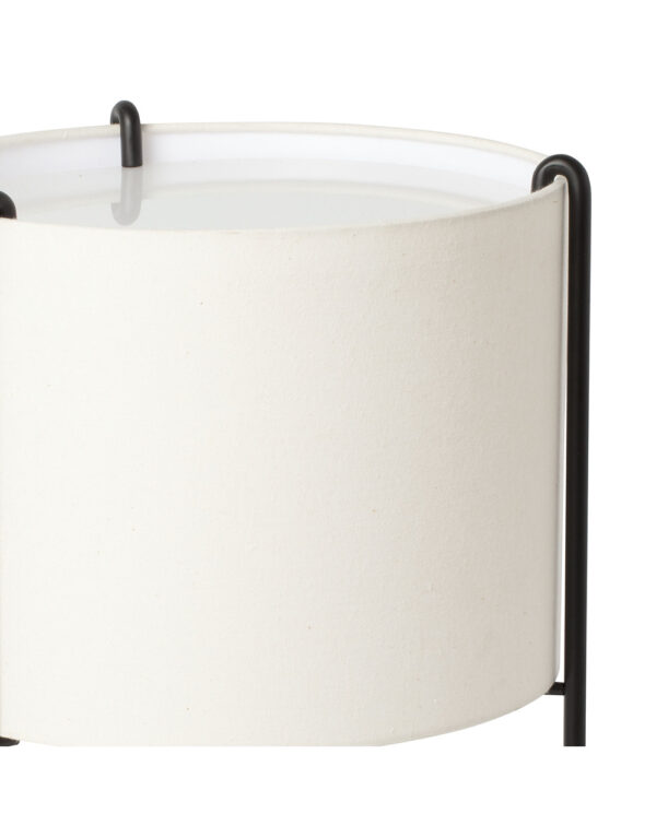 DRUM BLACK TABLE LAMP BEIGE SHADE 1XE27 - 1-FR24020-31
