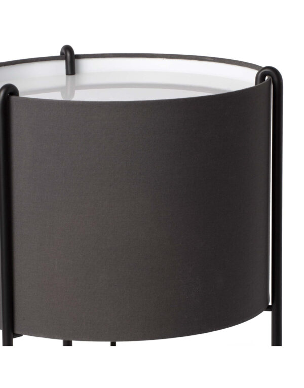 DRUM BLACK TABLE LAMP GREY SHADE 1XE27 - 1-FR24020-32