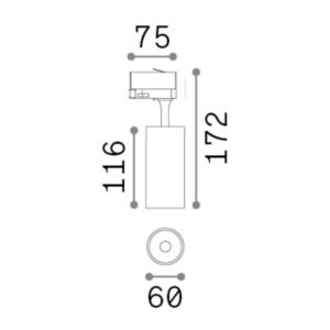FOX TR 3-PHASE 15W CRI80 3000K ON-OFF BK - 1-ID250427