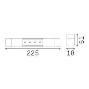 EGO RECESSED LINEAR CONNECTOR ON-OFF BK - 1-ID283111