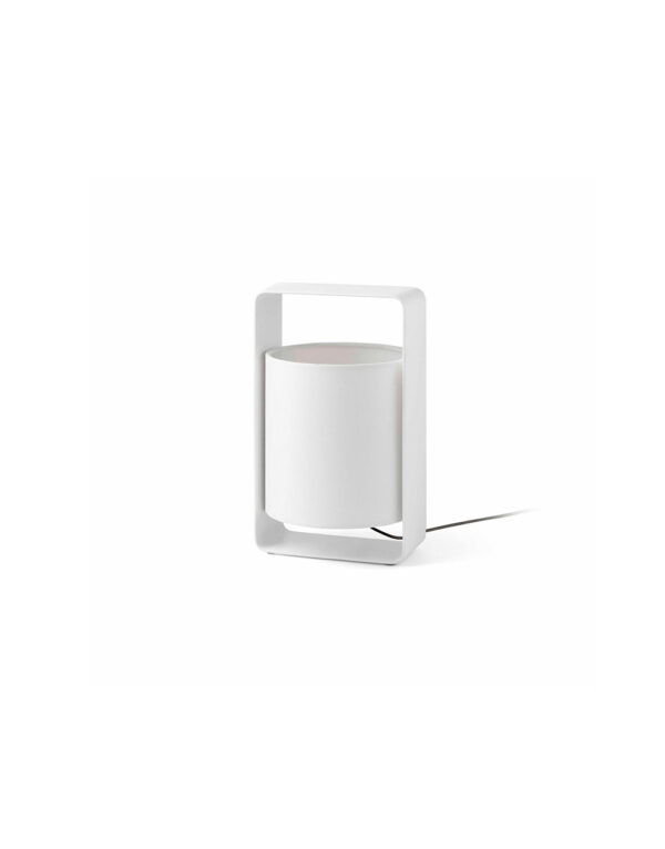 LULA P WHITE TABLE LAMP WITH WHITE LAMPSHADE 1 X E - 1-FR28380