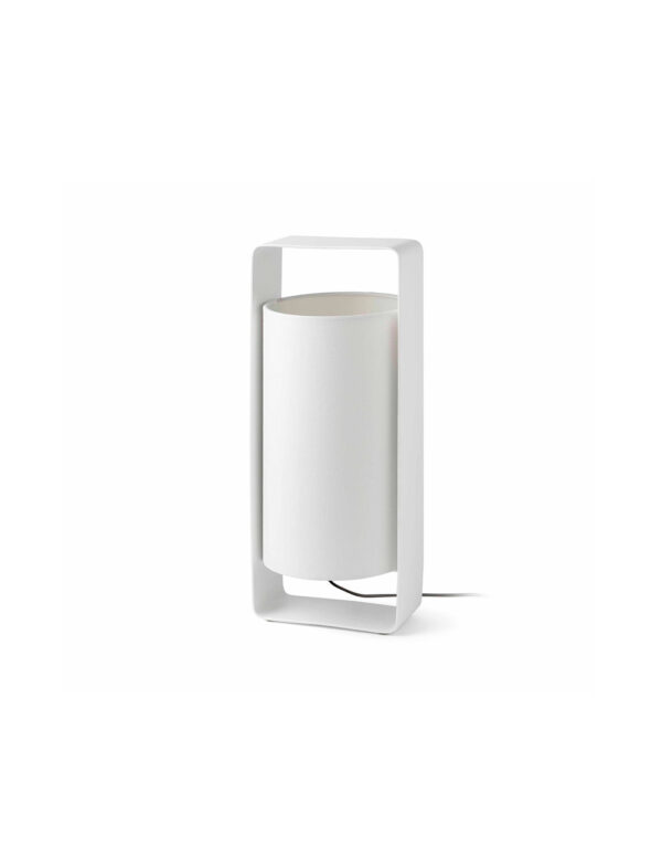 LULA G WHITE TABLE LAMP WITH WHITE LAMPSHADE 1 X E - 1-FR28383