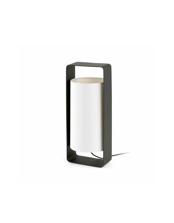 LULA G BLACK TABLE LAMP WITH BEIGE LAMPSHADE 1 X E - 1-FR28385