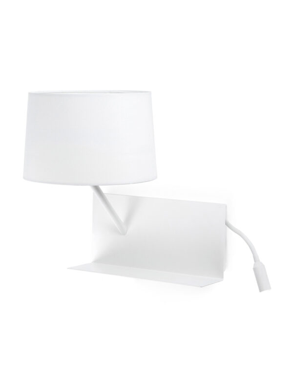HANDY WHITE WALL LAMP WITH LED LEFT READER 1XE27 M - 1-FR28415