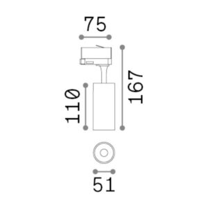 FOX TR 3-PHASE 08W CRI90 3000K ON-OFF BK - 1-ID285351