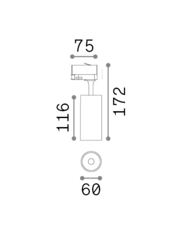 FOX TR 3-PHASE 15W CRI90 3000K ON-OFF BK - 1-ID285375