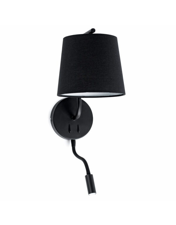 BERNI BLACK WALL LAMP WITH LED READER 1XE27 20W LE - 1-FR29330