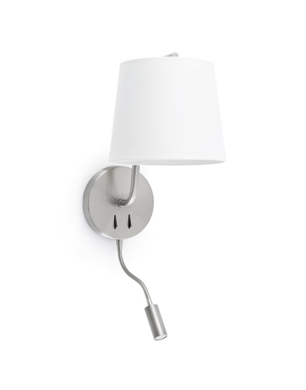 BERNI SATIN NICKEL WALL LAMP WITH LED READER 1XE27 - 1-FR29331