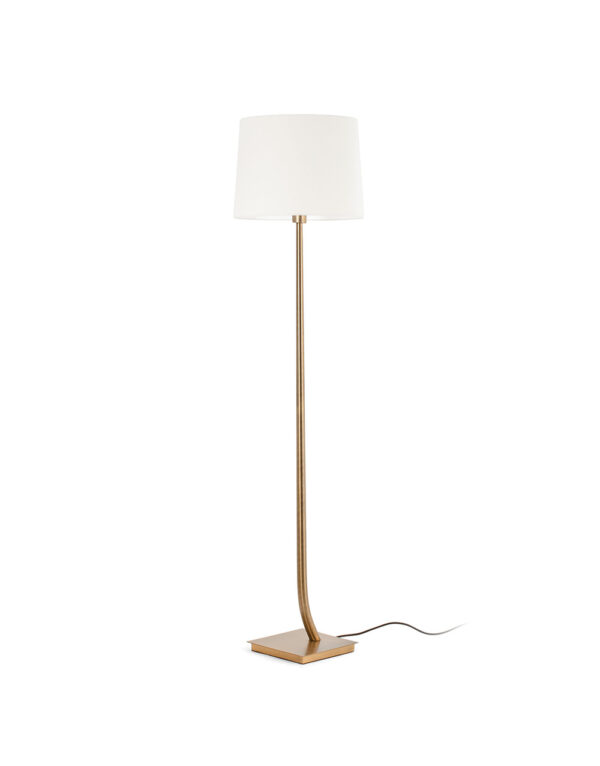 REM OLD GOLD FLOOR LAMP WHITE SHADE - 1-FR29687-07