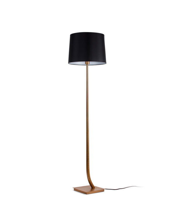 REM OLD GOLD FLOOR LAMP BLACK SHADE - 1-FR29687-09