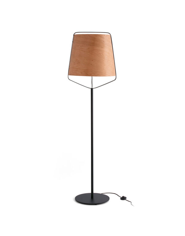 STOOD BLACK FLOOR LAMP E27 + WOOD MAX 20W - 1-FR29847