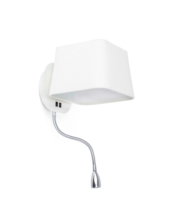 SWEET WHITE WALL LAMP WITH LED READER 1 X E27 60W - 1-FR29950