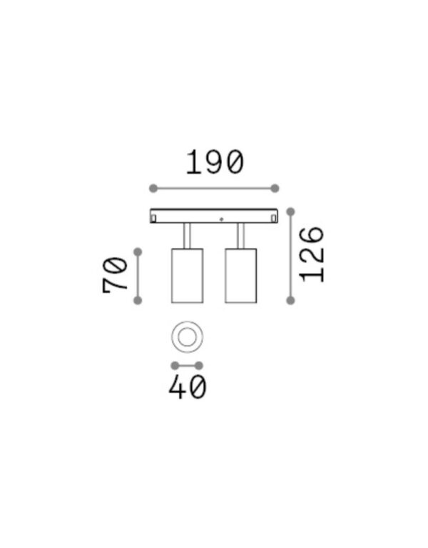 EGO TRACK DOUBLE 16W 3000K 1-10V WH - 1-ID303635