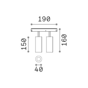 EGO TRACK DOUBLE 24W 3000K 1-10V WH - 1-ID303659