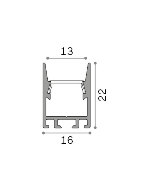 SLOT SUR D16 x D22 2000 mm WH - 1-ID307152