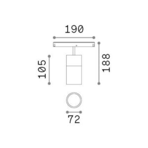 EGO TRACK SINGLE 19W 3000K ON-OFF WH - 1-ID307558