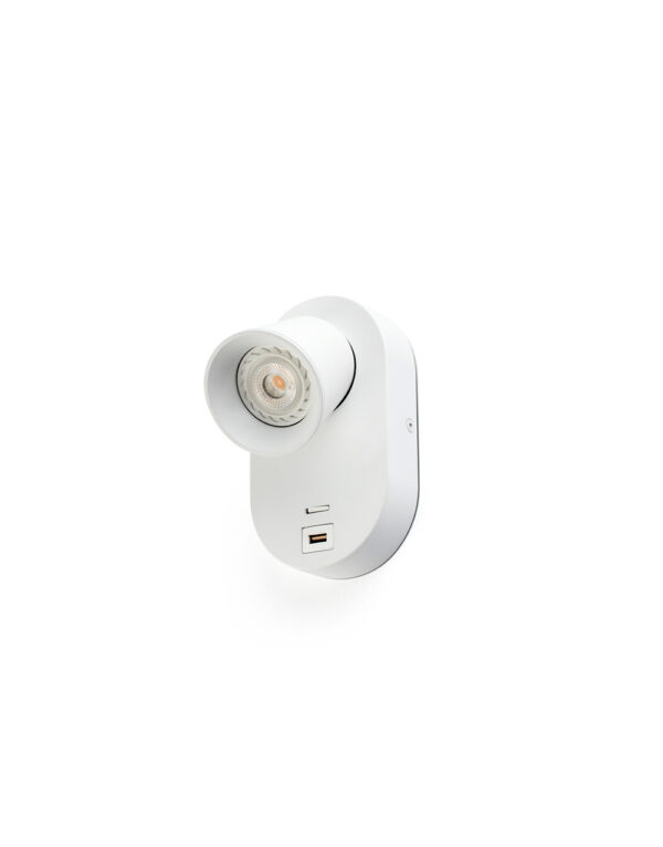 CORB W/LAMP WHITE GU10 + USB - 1-FR40135