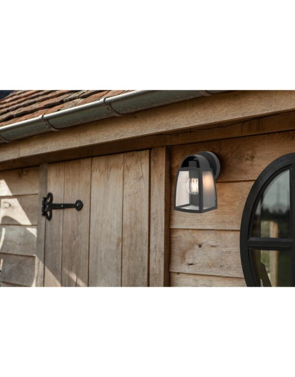KELSEY Wall Down Small Matt Black  Tradition Classic Clear Glass - 1-T5273702012