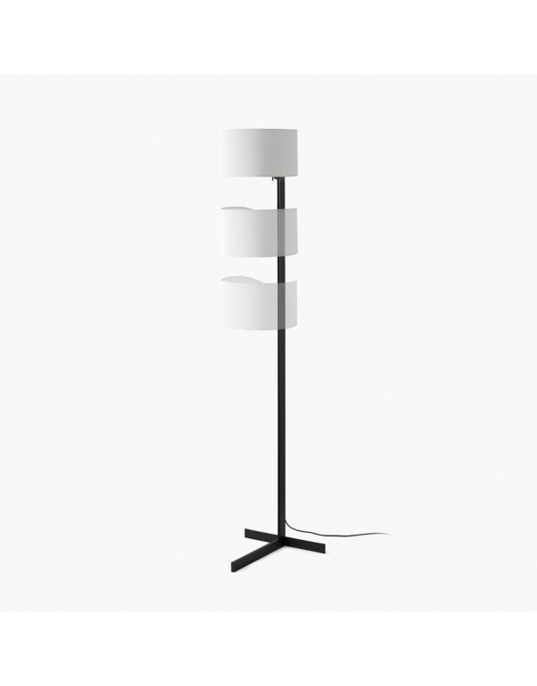 STAND UP BLACK FLOOR LAMP WHITE SHADE E27 20W - 1-FR57211-01