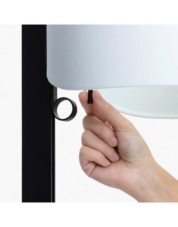 STAND UP BLACK FLOOR LAMP GREY SHADE E27 20W - 1-FR57211-03