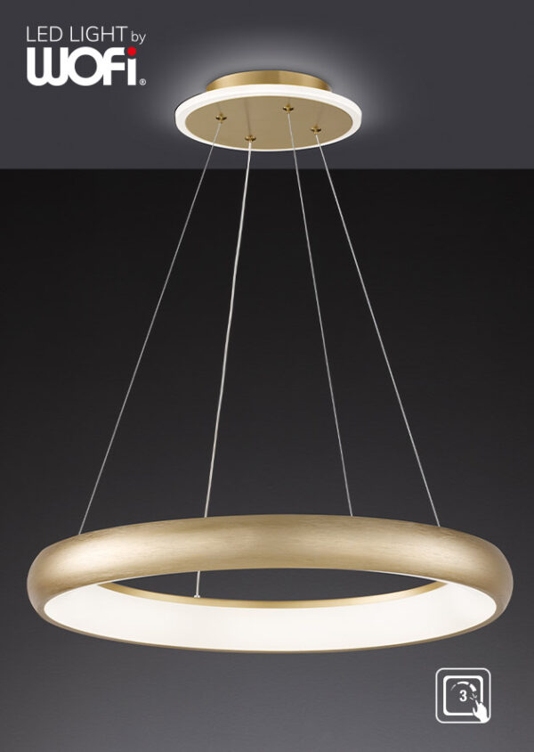 Κρεμαστό Led "Poona" 39w 3300lm Ø60cm χρυσό ματ - 11969
