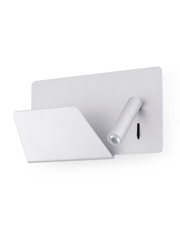 SUAU USB GREY WALL LAMP WITH LED LEFT READER HIGH - 1-FR62125