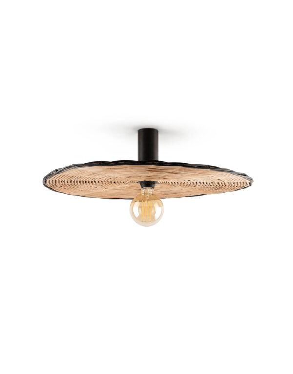 COSTAS W/L CEILING BLACK RATTAN SH. E27 o600*140mm - 1-FR62174-69